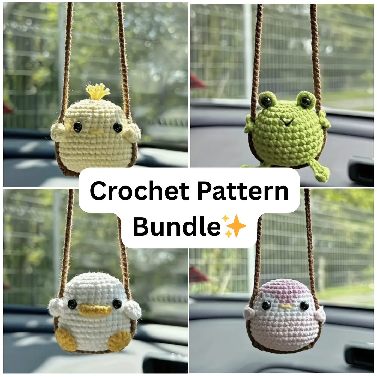4 Pattern Hanging Crochet Bundle