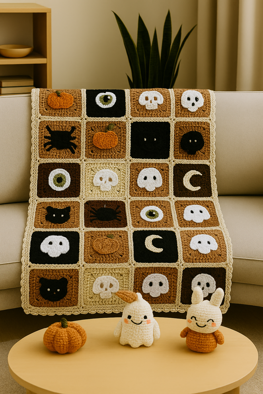 8 Halloween Granny Squares - Crochet Pattern Bundle