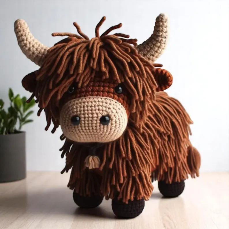 Hansi the Highland Cow Crochet Pattern🌱💖