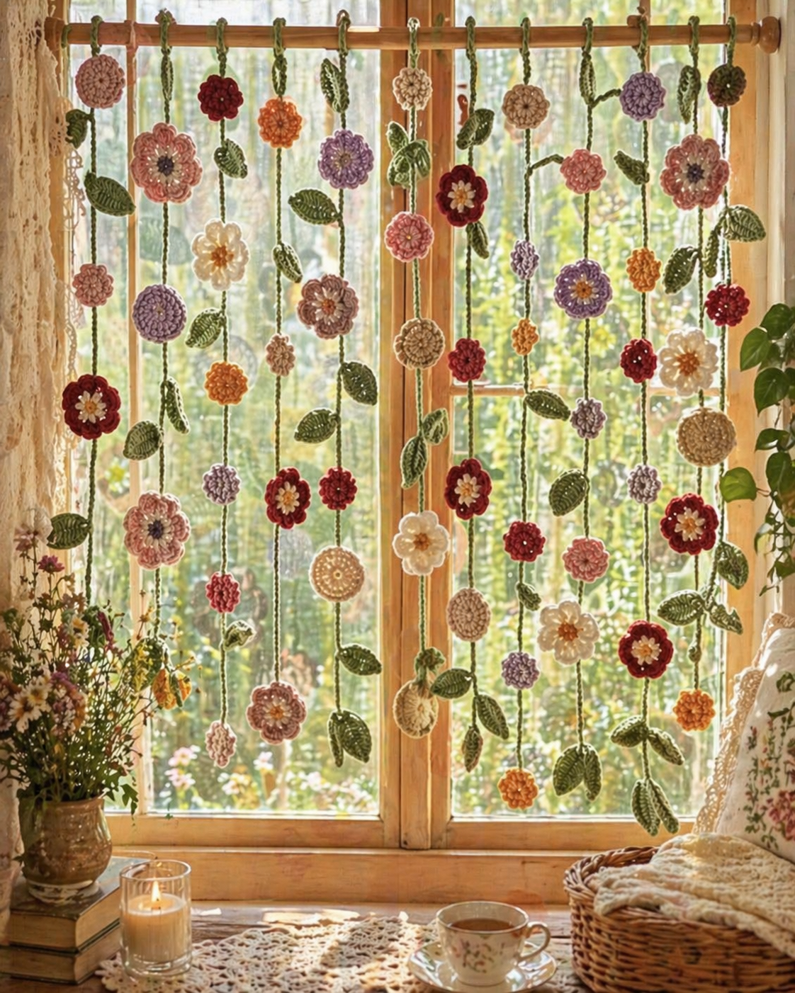 Flowers Curtain Crochet Pattern