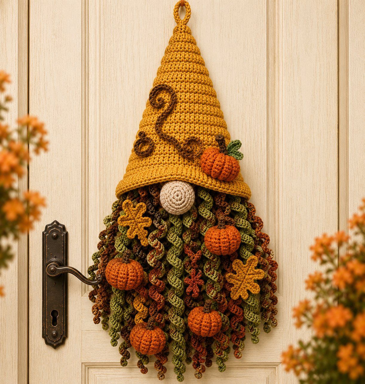 Pumpkin Fall Hanging Gnome Crochet Pattern