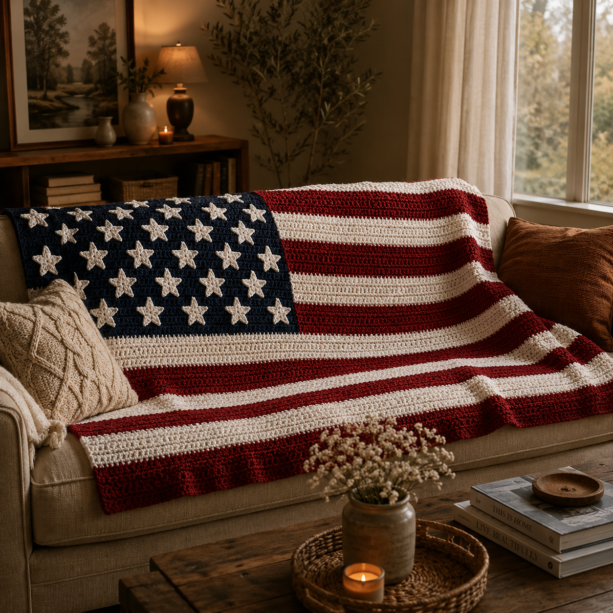 USA Flag Blanket Crochet Pattern
