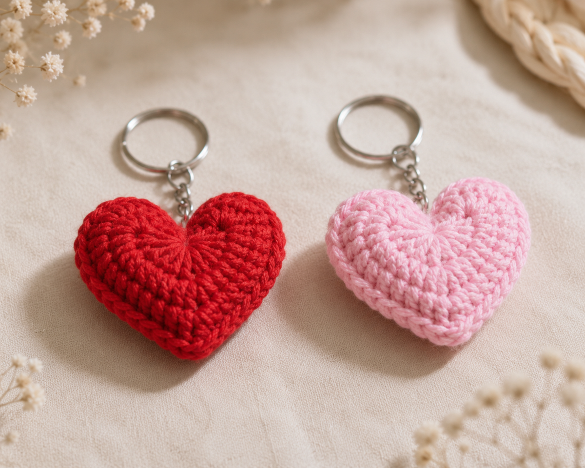 Heart Keychain Crochet Pattern