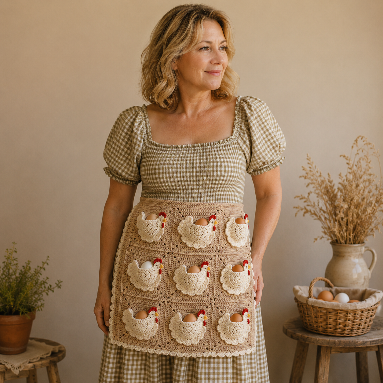 Hen Egg Apron Crochet Pattern