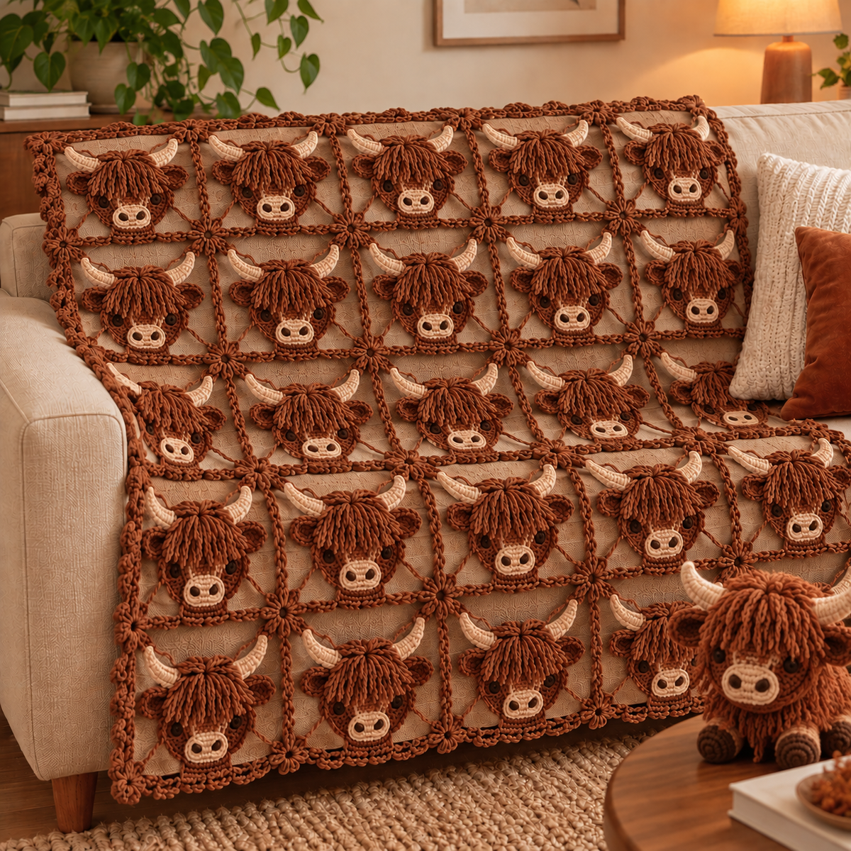 Highland Cow Blanket Squares