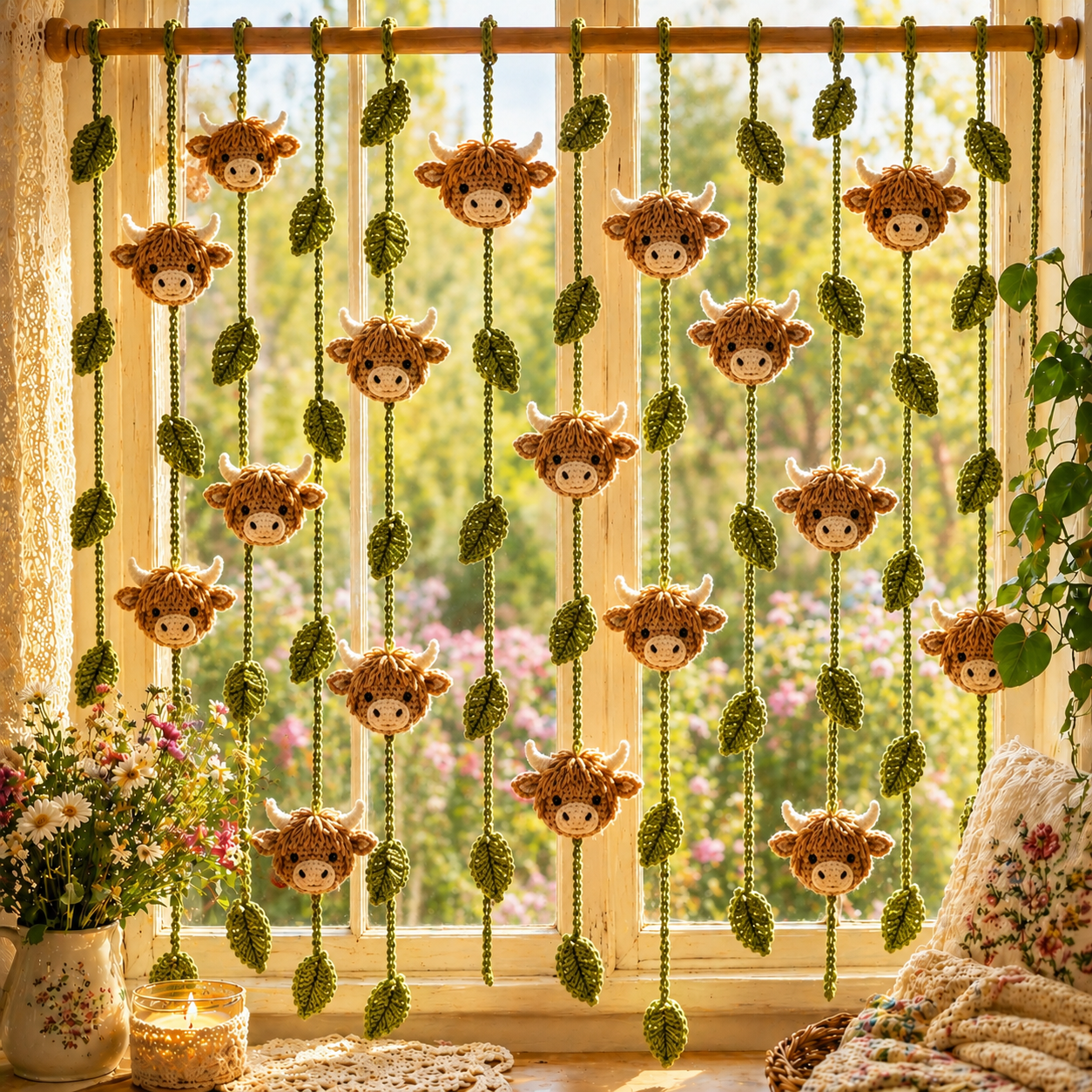 Highland Cow Curtain Crochet Pattern