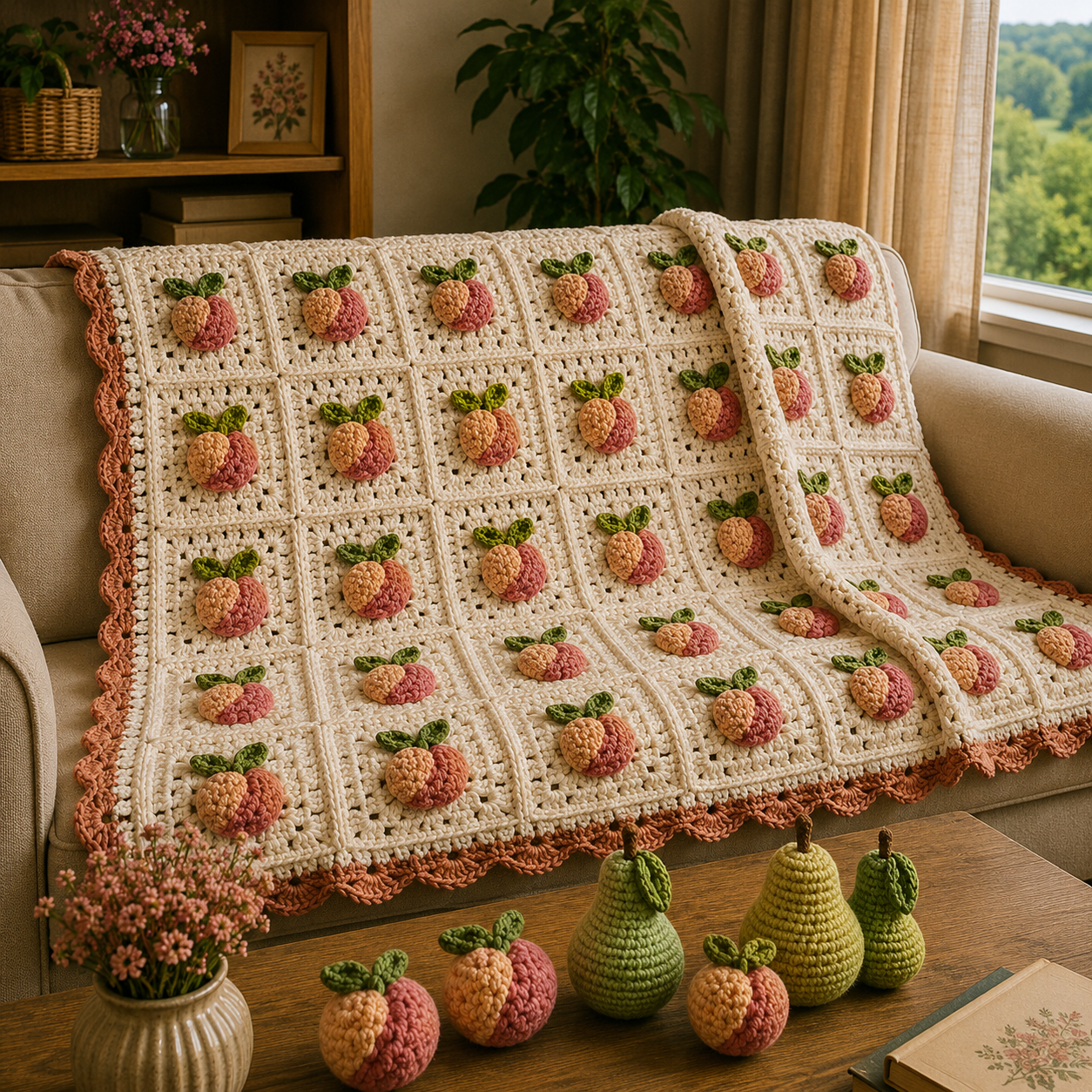 Peach Blanket Crochet Pattern