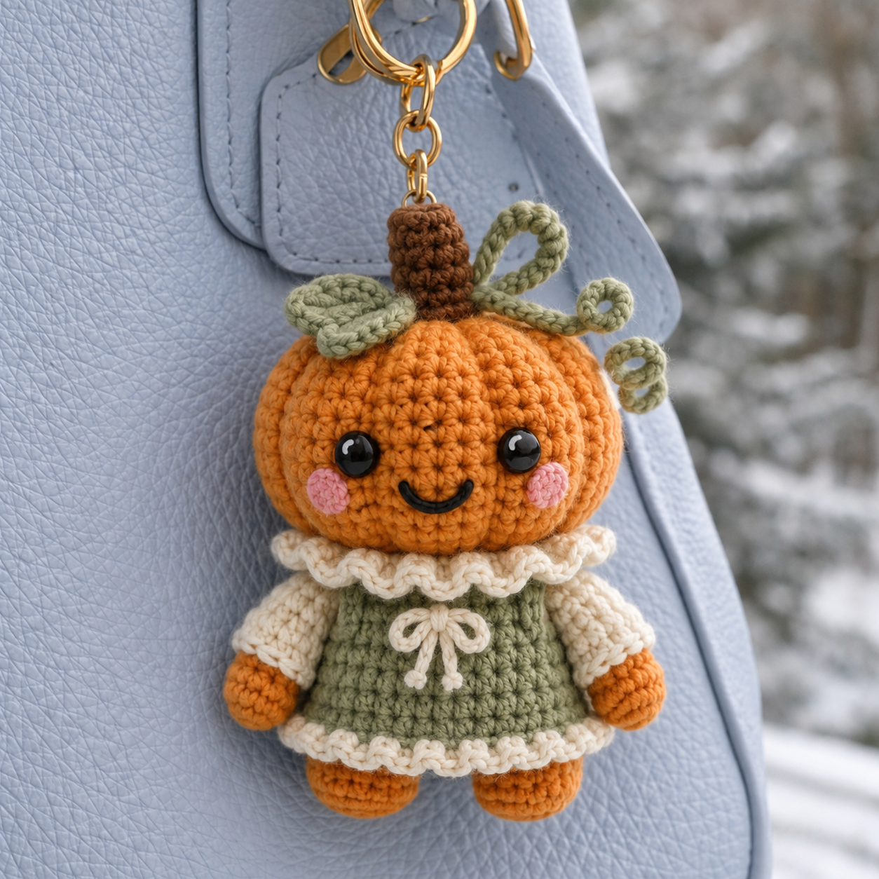 Cute Pumpkin Keychain Crochet Pattern