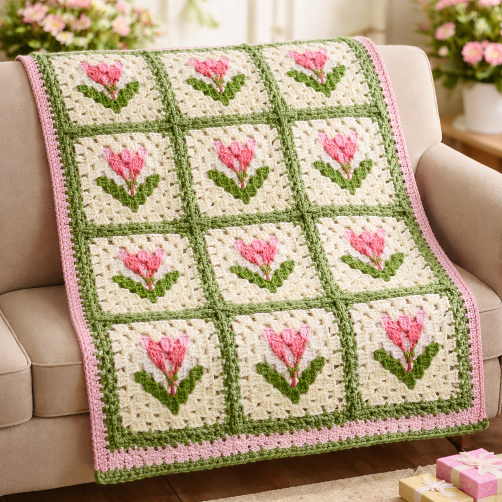 Tulip Blanket Crochet Pattern