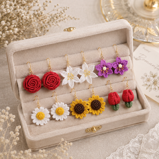 6 Earrings Crochet Pattern Bundle