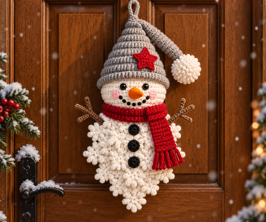 Snowman Door Hanger Crochet Pattern