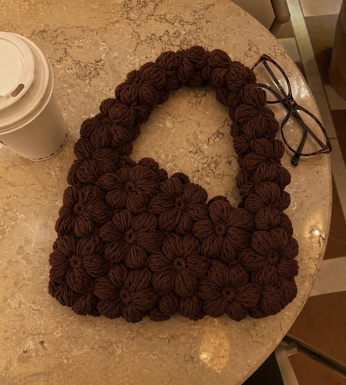 Puffy Flower Bag Crochet Pattern