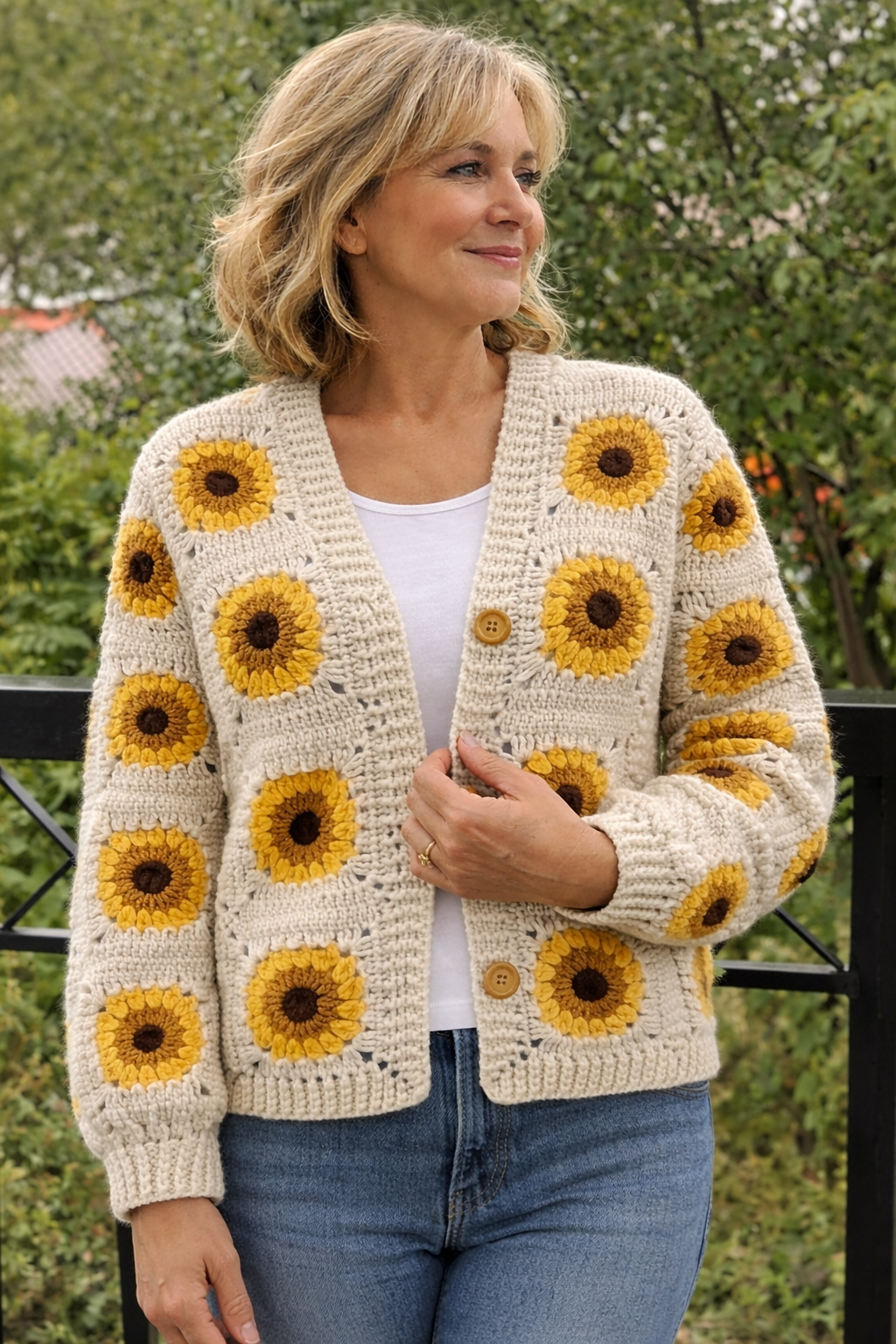 Sunflower Cardigan Crochet Pattern
