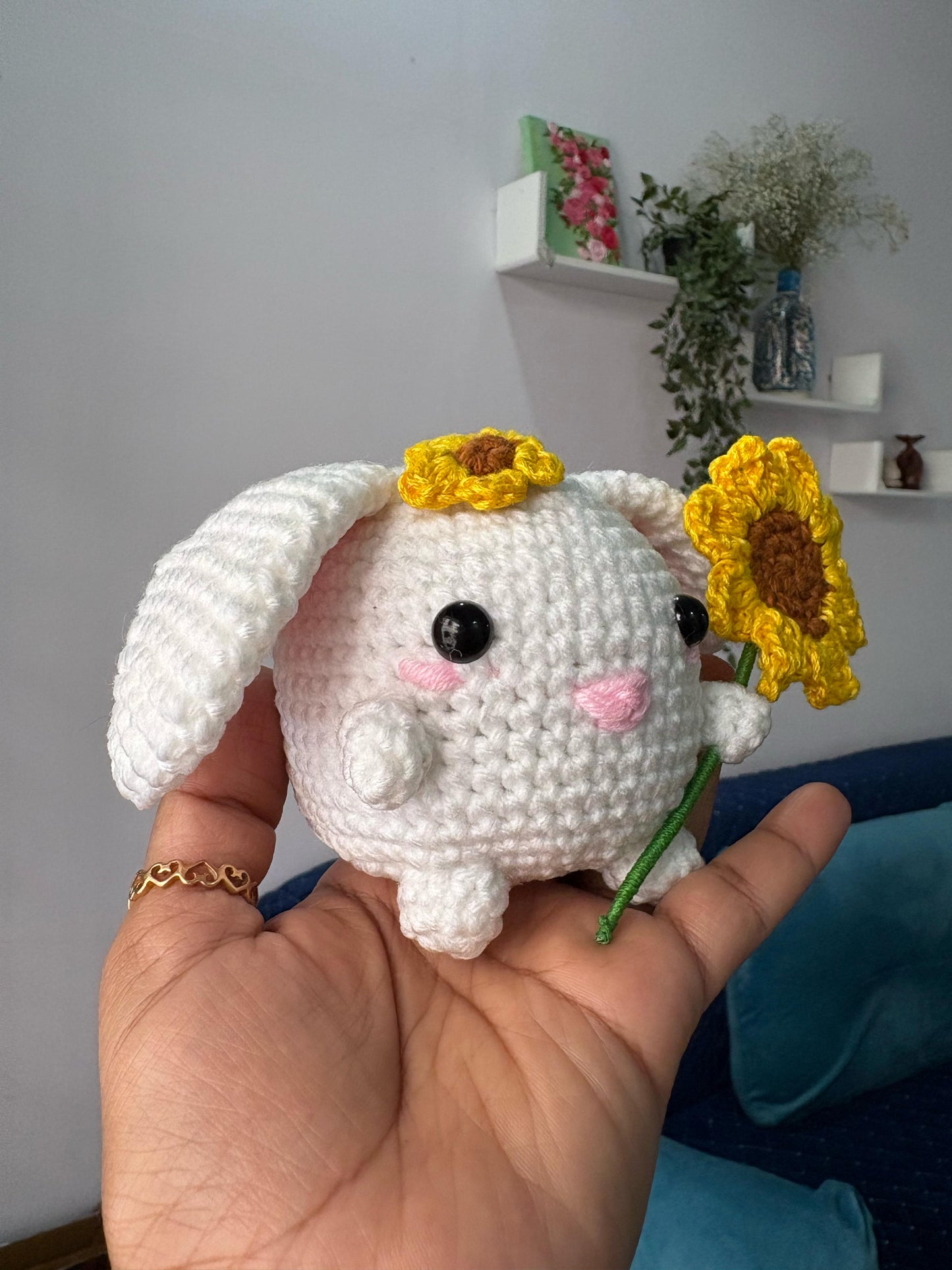 Bibi the Bunny with Sunflower Pattern