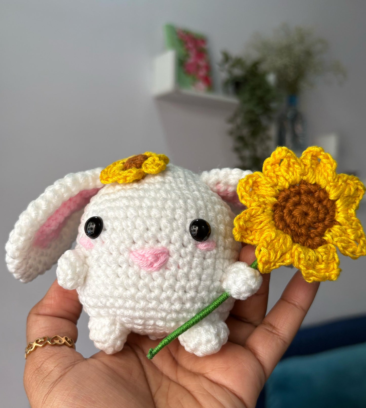 Bibi the Bunny with Sunflower Pattern