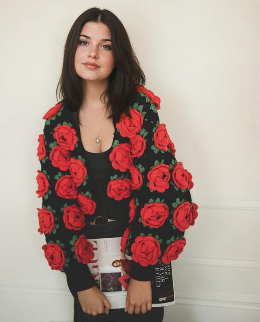 Roses Cardigan Crochet Pattern