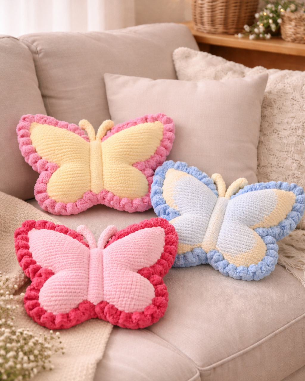 Butterfly Pillow Crochet Pattern