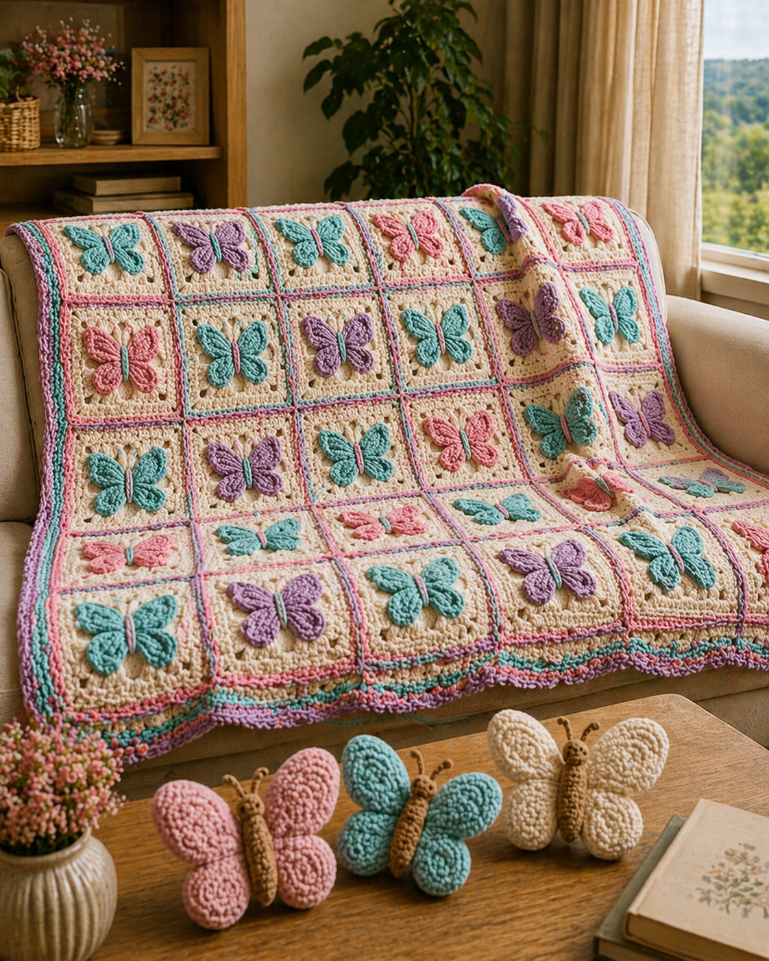 Butterfly Blanket Crochet Pattern