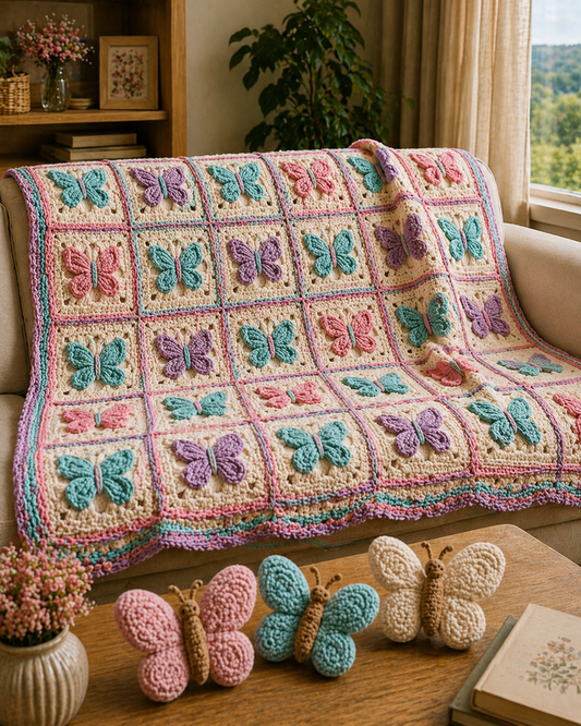Butterfly Blanket Crochet Pattern