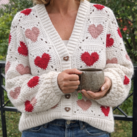 *p(R)ojectR® Heart P Knit Heart Cardigan Crochet Pattern – Happy Hookie