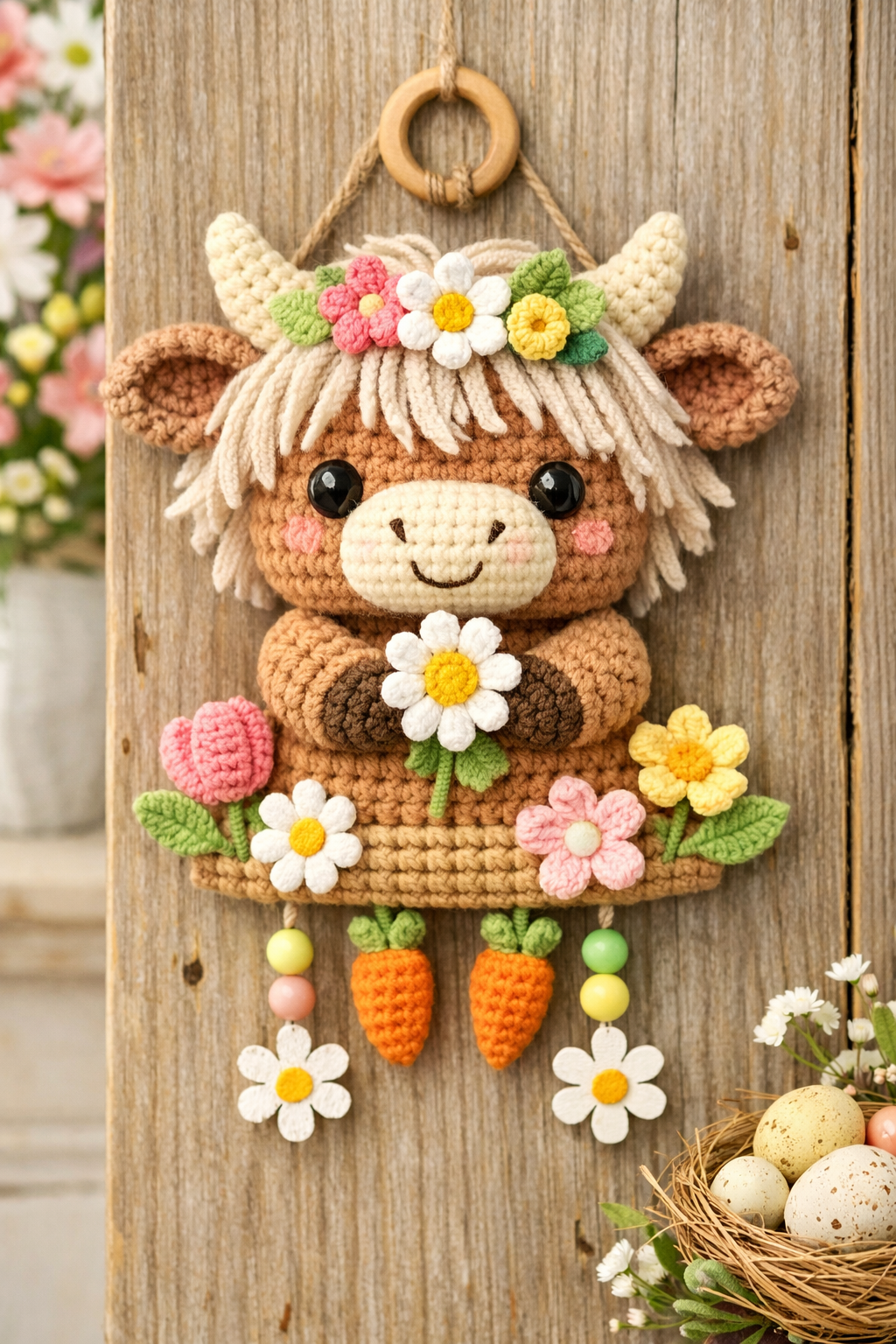 Highland Cow Hanger Crochet Pattern