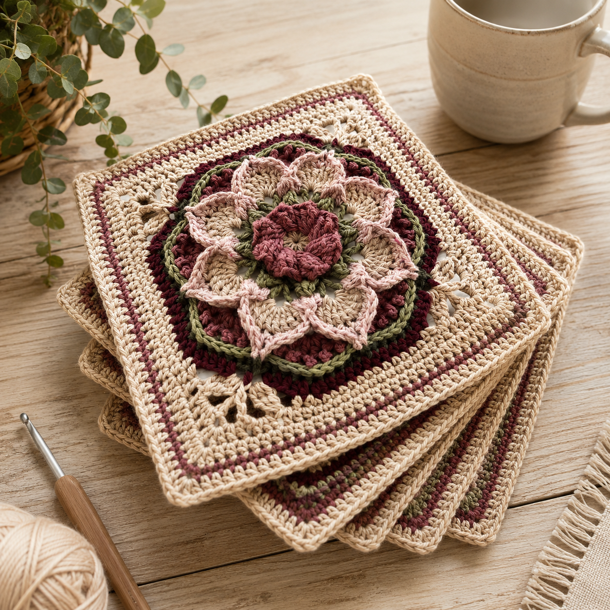 Flower Granny Square Crochet Pattern