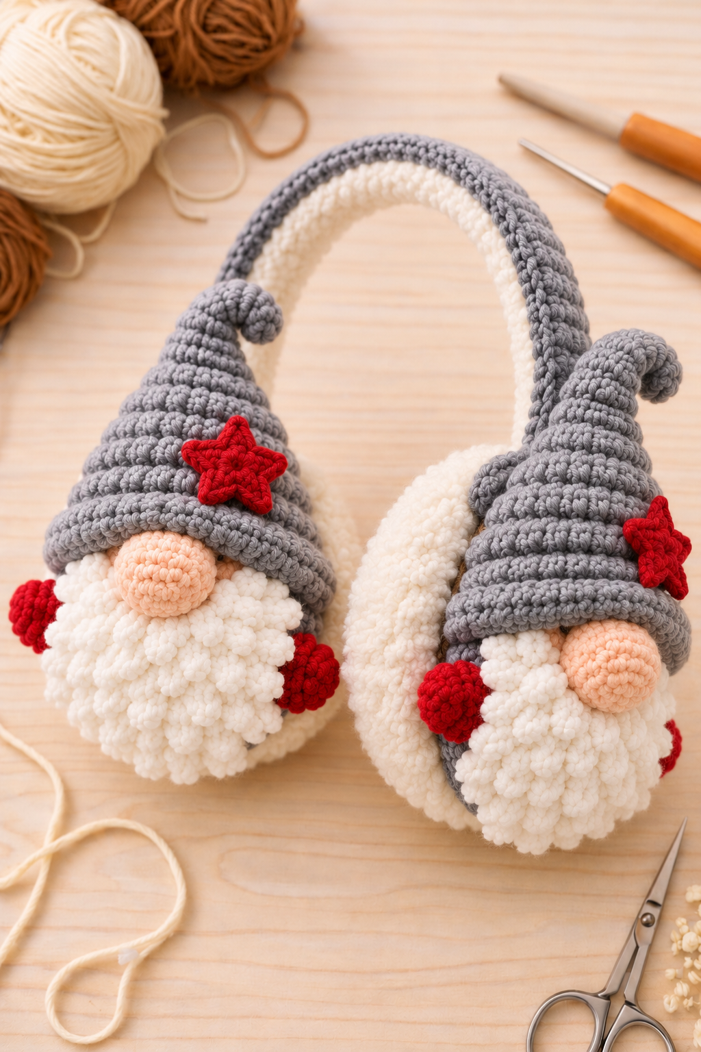 Gnome Earmuffs Crochet Pattern