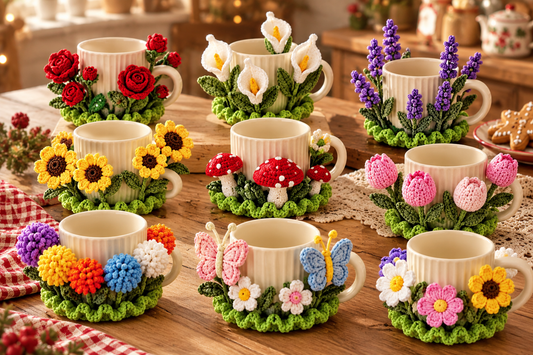 10+ Popping Flower Coasters Crochet Patterns