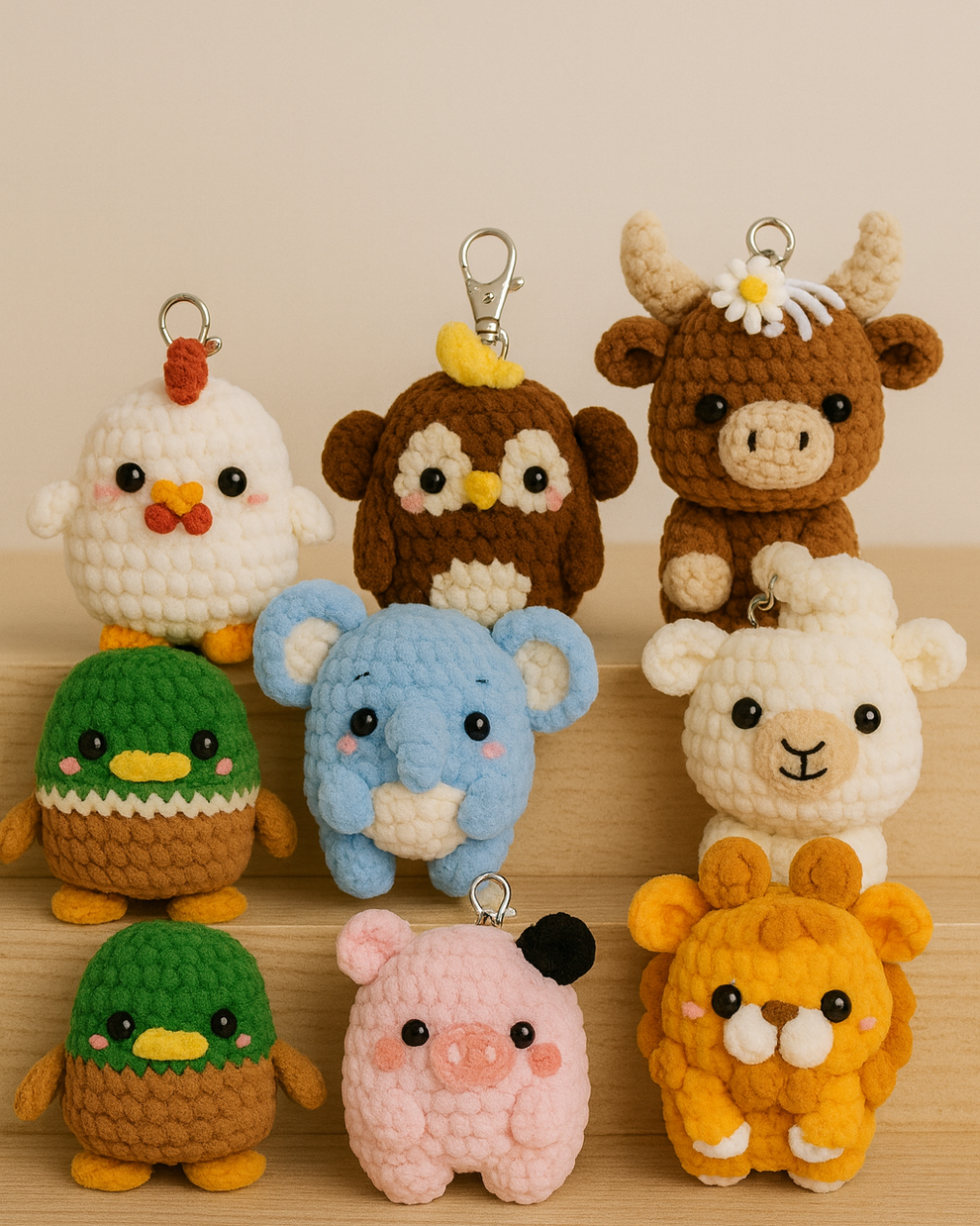 Keychains Happy 10 Happy Keychains Crochet Pattern Bundle – Happy Hookie