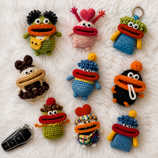 Funny Monsters Key Holders Crochet Pattern Bundle