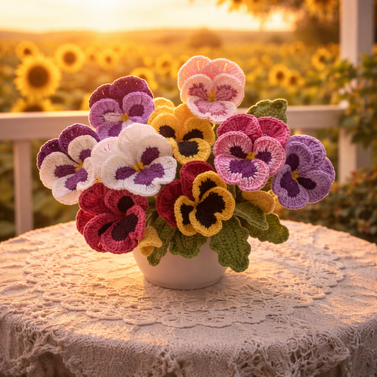 Pansy Flower Crochet Pattern