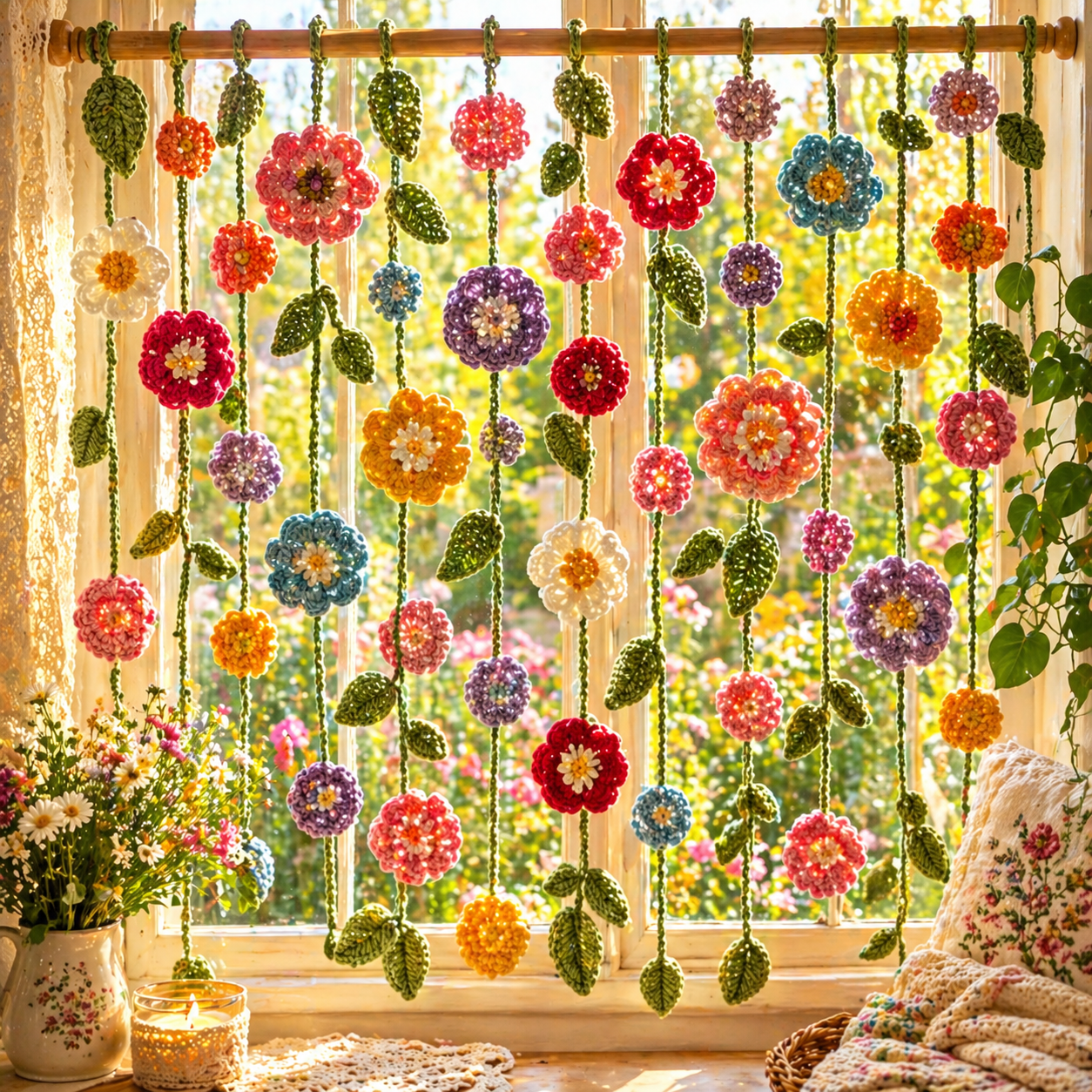 Flowers Curtain Crochet Pattern