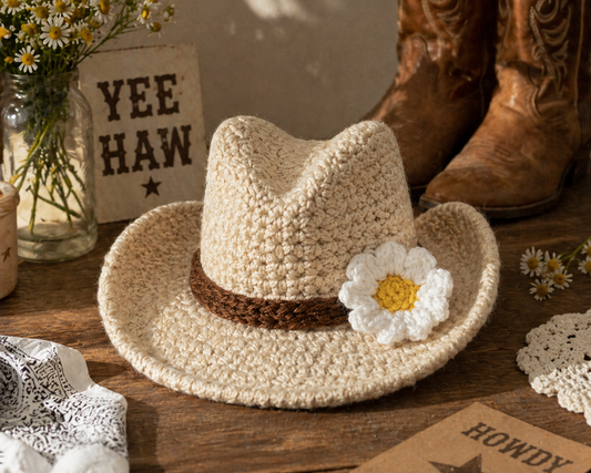 Cowboy Daisy Hat Crochet Pattern