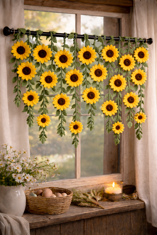 Sunflower Curtain Crochet Pattern