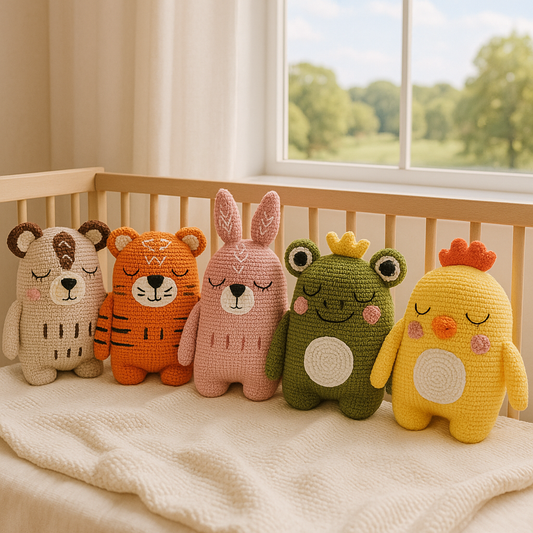 5 Squishy Animal Pillows Crochet Pattern