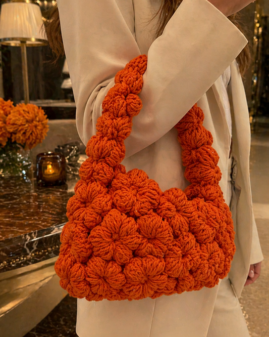 Puffy Flower Bag Crochet Pattern