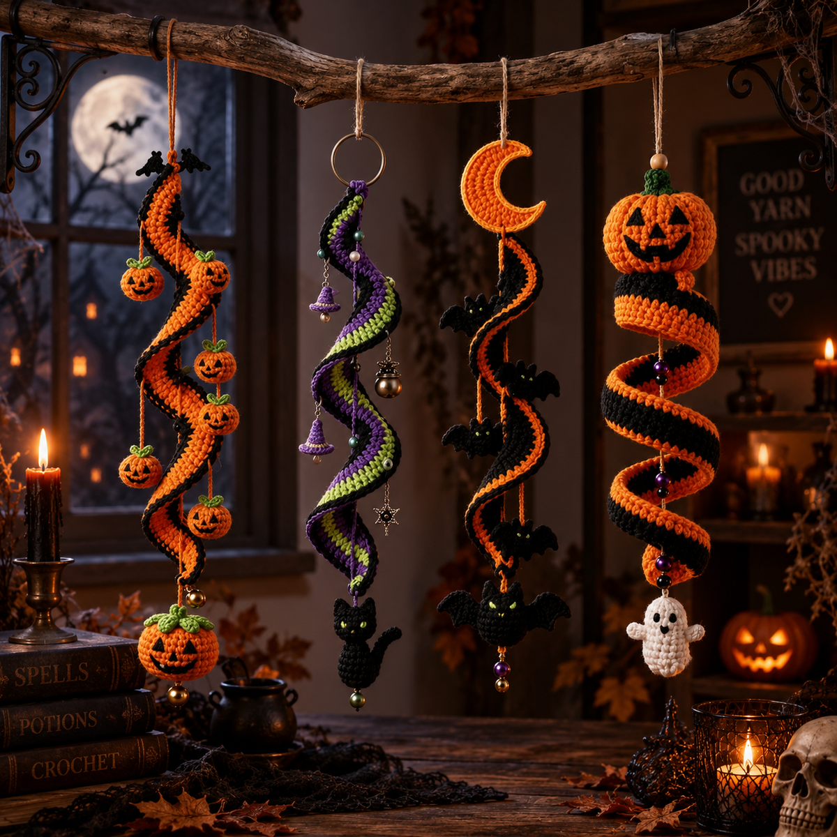 4 Halloween Spirals Crochet Pattern